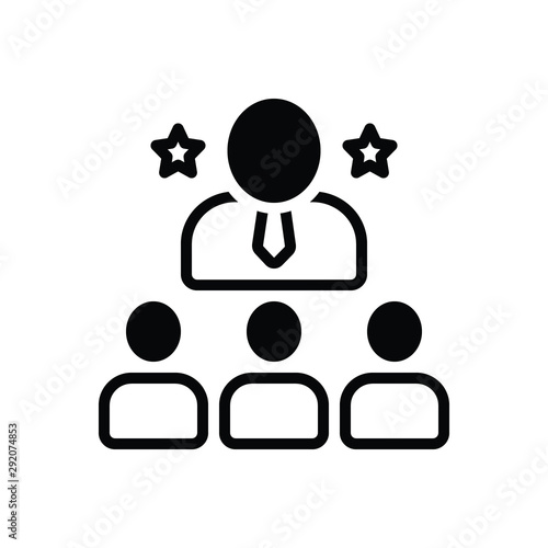Black solid icon for leader 