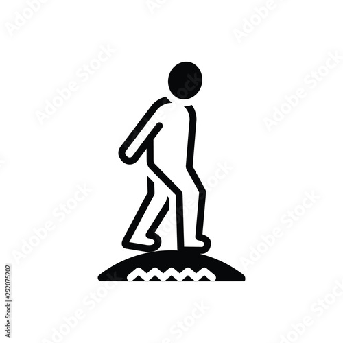 Black solid icon for carefully 