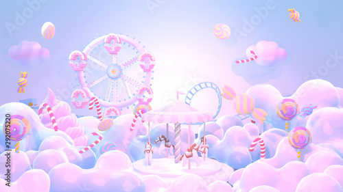 Cartoon pastel amusement pa...