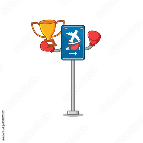 Boxing winner airport sign toys in cartoon shaped