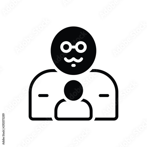 Black solid icon for father pop