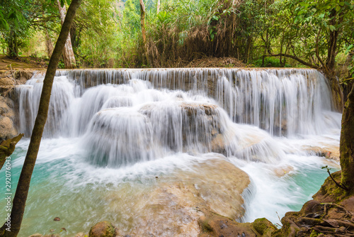 Tad Kuang Si, A great waterfall in Laung Prabang ,Laos © vichean