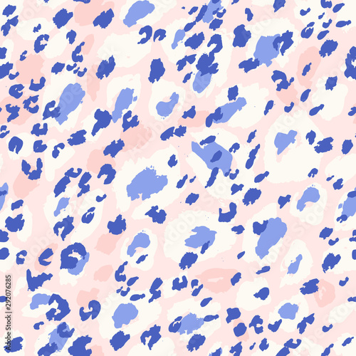 Animal skin seamless pattern. Leopard`s spotted fur imitation. Creative leopard rosettes background