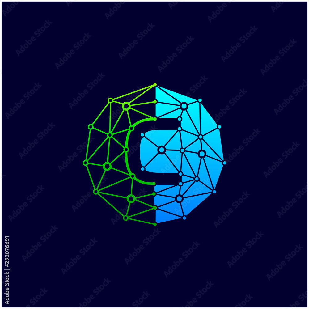 C logo design template,Circle with connected lines for brand of smart contract block symbol. technology digital logo - Vector - Vector C logo design template,Circle with connected lines for brand of smart contract block symbol. technology digital logo - Vector - Vector