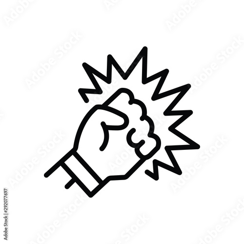 Black line icon for violence 