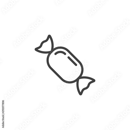 Wrapped candy line icon. linear style sign for mobile concept and web design. Caramel candy outline vector icon. Symbol, logo illustration. Vector graphics