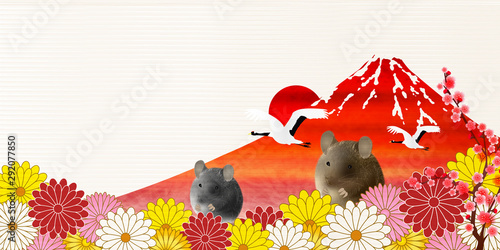 子　年賀状　和紙　背景 