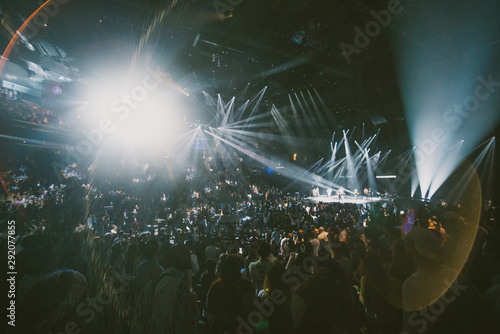 crowd of people in arena