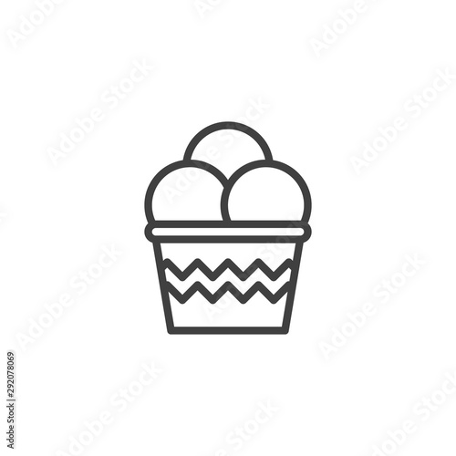 Ice cream sundae line icon. linear style sign for mobile concept and web design. Ice cream scoop outline vector icon. Symbol, logo illustration. Vector graphics