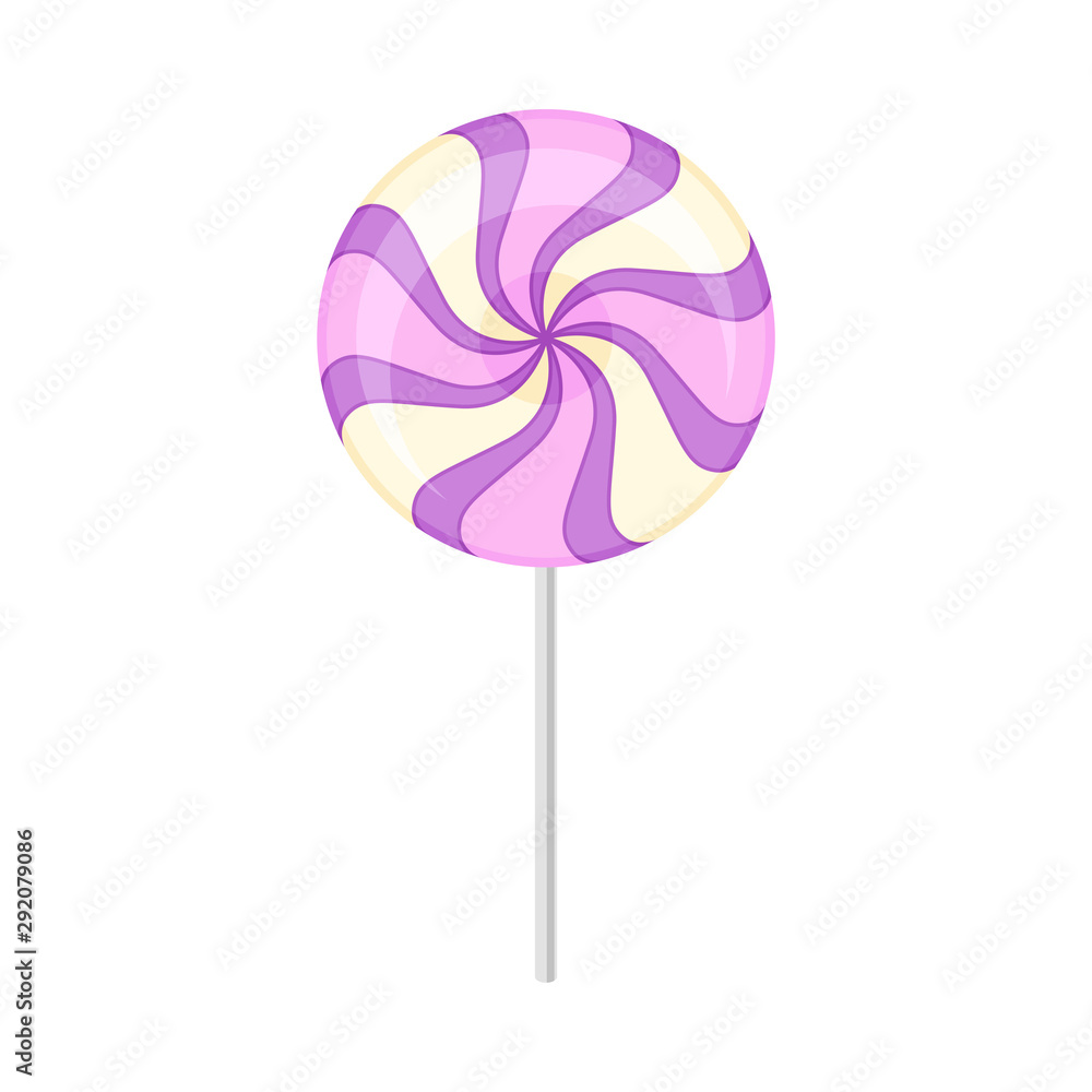 Purple round lollipop. Vector illustration on a white background. Purple round lollipop. Vector illustration on a white background.