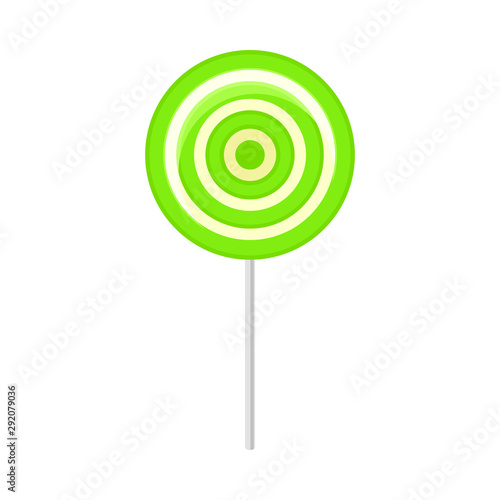 Round striped lollipop. Vector illustration on a white background.