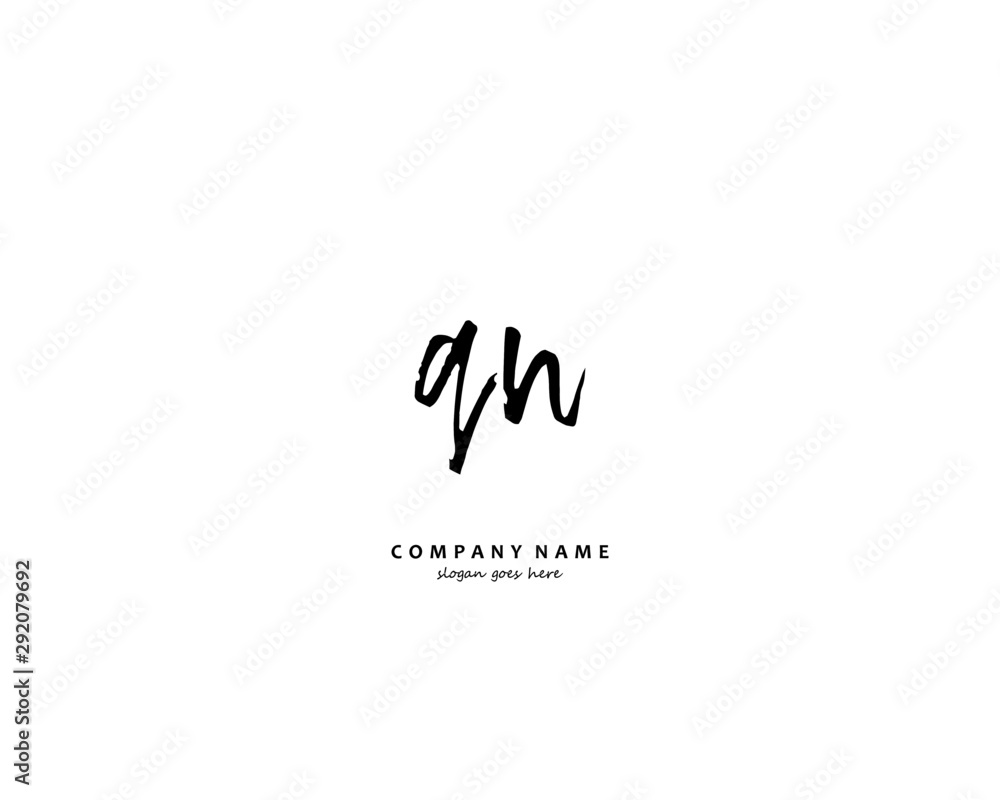 QN Initial handwriting logo vector QN Initial handwriting logo vector