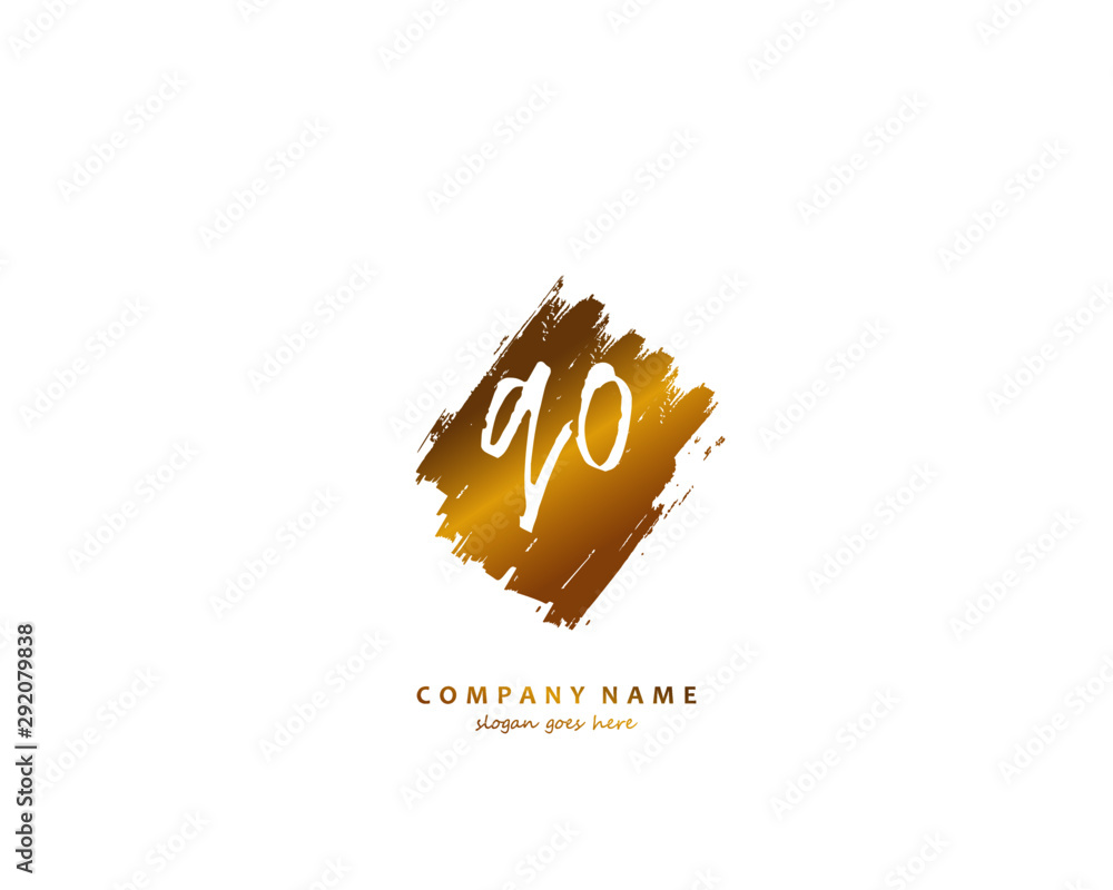 QO Initial handwriting logo vector QO Initial handwriting logo vector