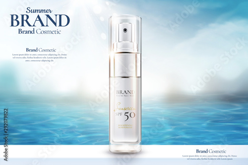 Cosmetic spray bottle ads