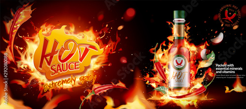 Hot chili sauce ads banner