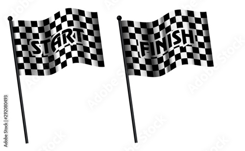 set of racing flag, finish and start line concept. easy to modify