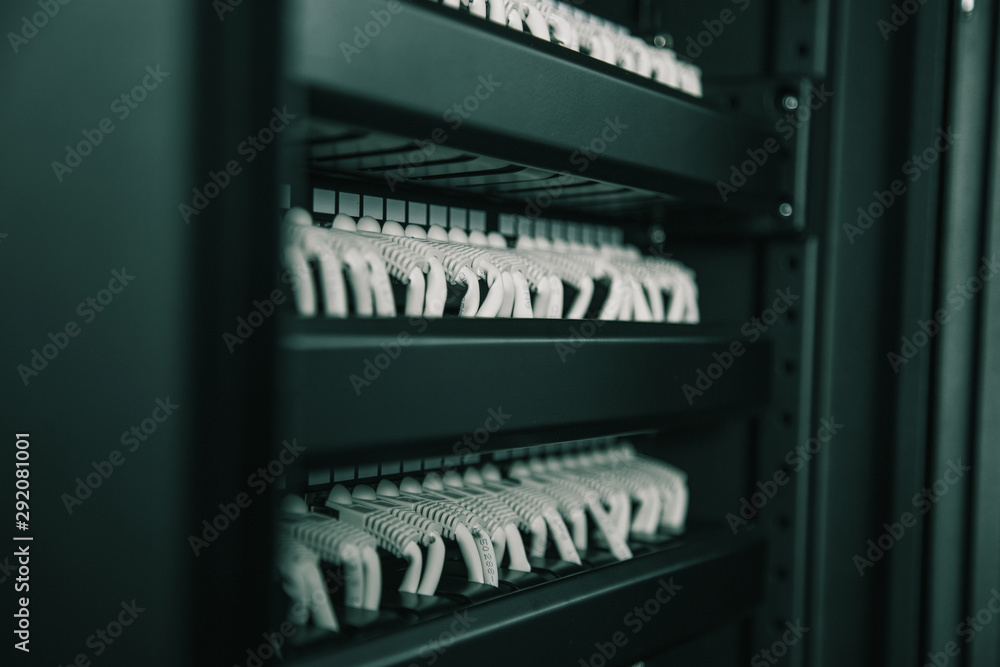 Close up of a modern informational server