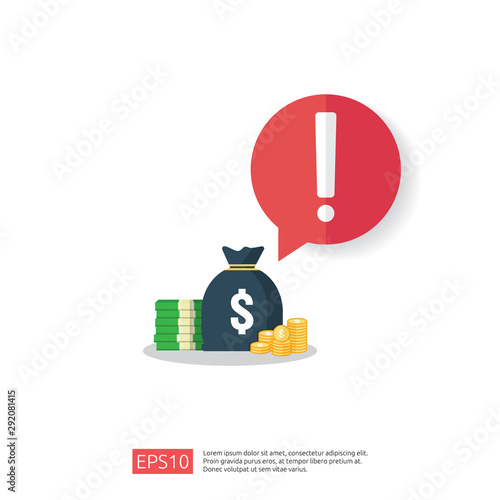 Stop and Anti Corruption concept. Business bribe with money in an envelope and prohibition warning sign. vector illustration in flat style for banner, background, web landing page and presentation