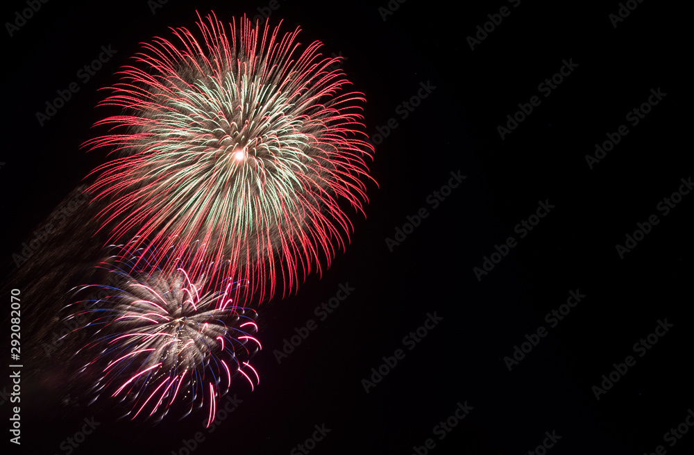 Fireworks 4th of July night Mt. Rubidoux Riverside California Fireworks 4th of July night Mt. Rubidoux Riverside California