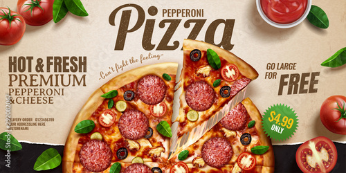 Pepperoni pizza banner ads