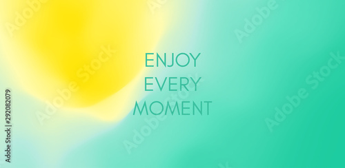 Enjoy every moment. Wave of ocean on the sandy beach. Nature background. Modern screen design for mobile app and web. Summer vector illustration.