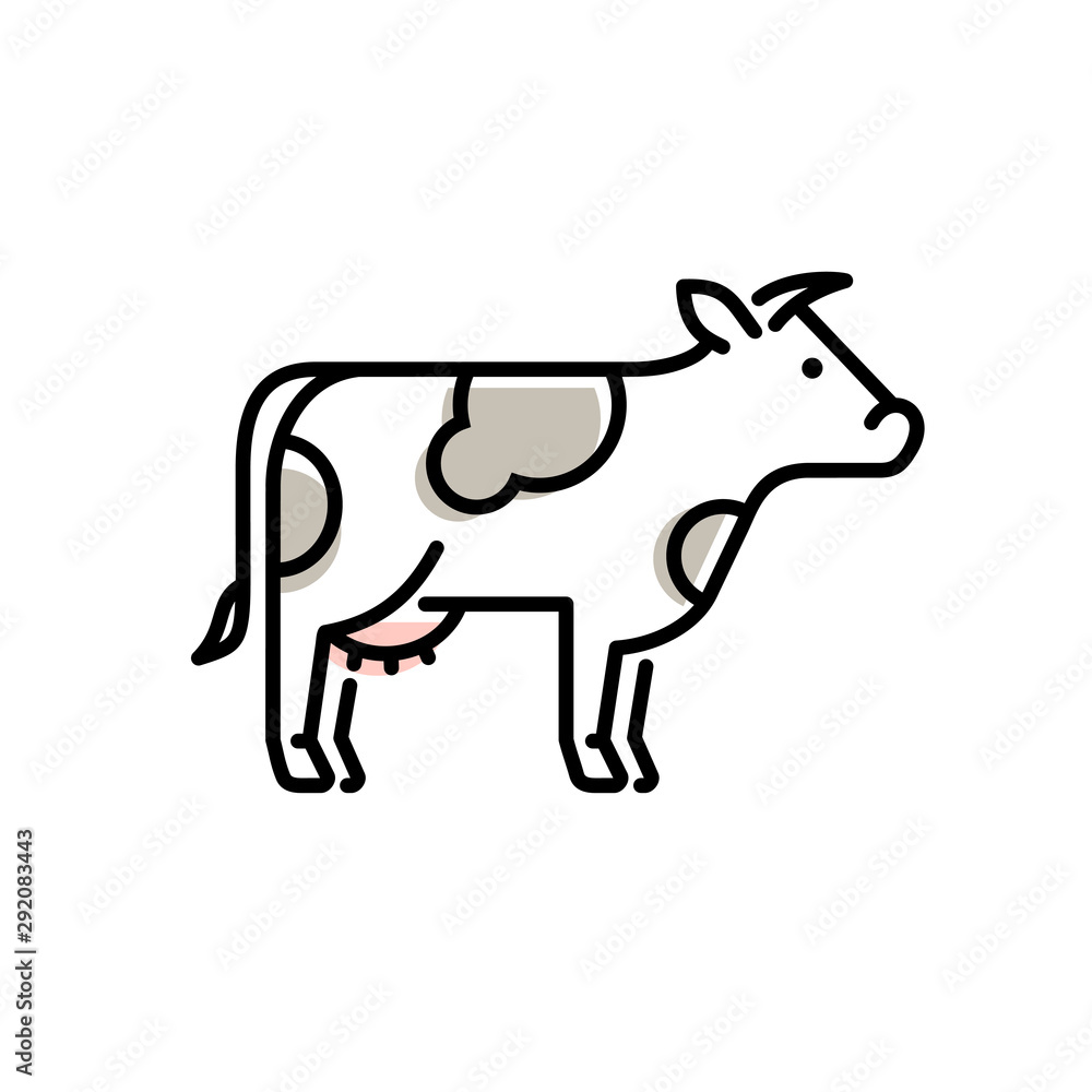 Vector cow icon logo design.