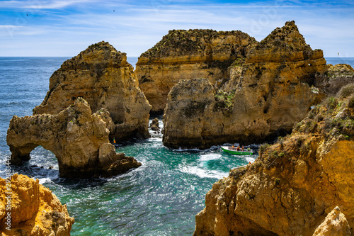 The cliffs of the Ponta da Piedade are one of the finest natural features of Algarve region, Portugal