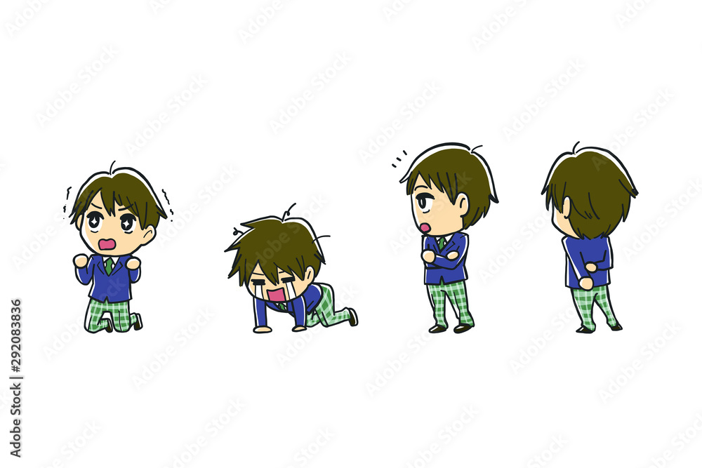 元気な男子学生のポーズセット Stock Vector Adobe Stock 元気な男子学生のポーズセット Stock Vector Adobe Stock
