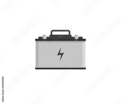Car battery icon. Vector illustration, flat design.
