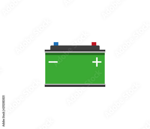 Car battery icon. Vector illustration, flat design.