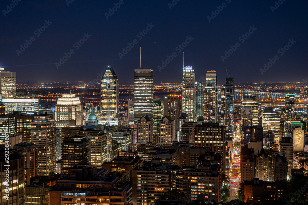 Montreal at night from above