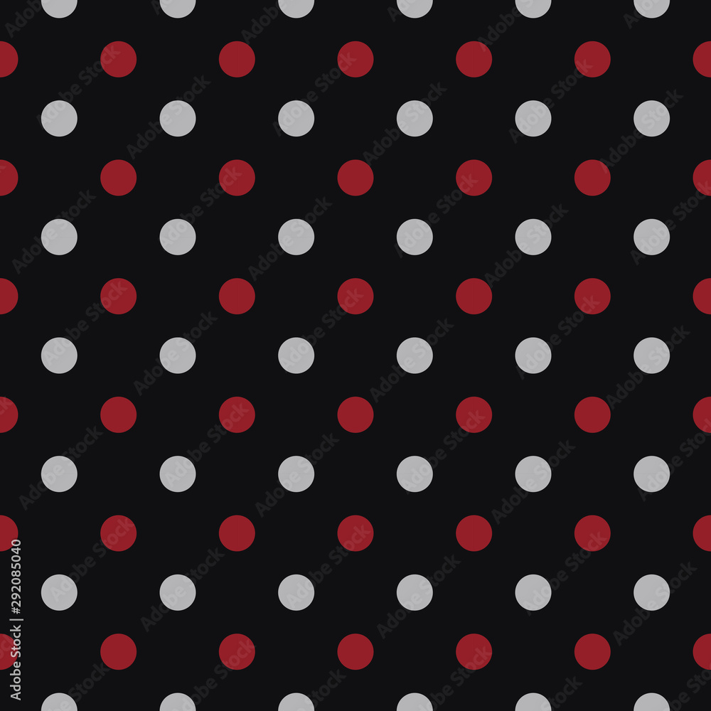 Red & grayish blue polka dot seamless pattern vector black background. Red & grayish blue polka dot seamless pattern vector black background.