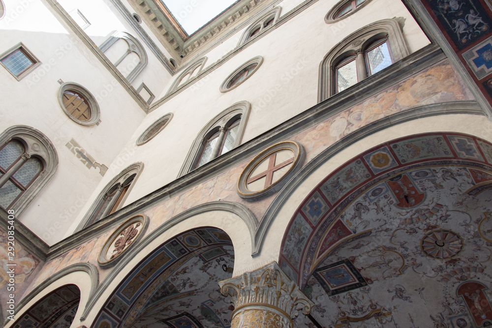 Inner yard of Palazzo Vecchio, Florence, Tuscany, Italy.