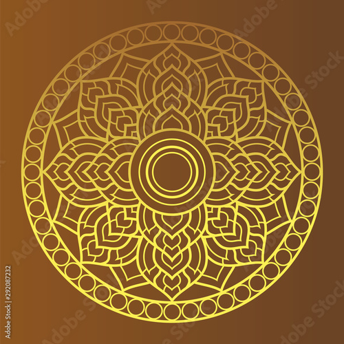 golden  dharma wheel in Buddhism or stars design religion concept