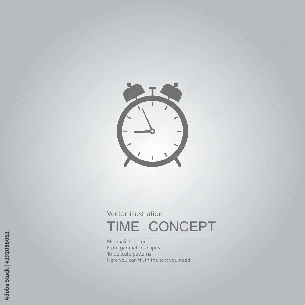 Vector drawn clock icon. Isolated on grey background. Vector drawn clock icon. Isolated on grey background.
