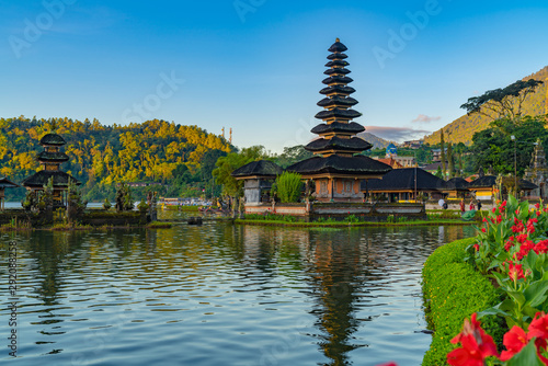 Pura Ulun Danu temple Beratan lake. - water temple in Bali  Indonesia.