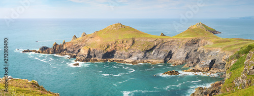 Panoramic View of Rumps Point peninsula in Cornwall. photo