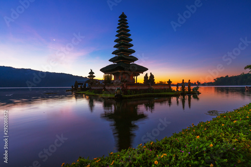 Pura Ulun Danu temple Beratan lake. - water temple in Bali, Indonesia.
