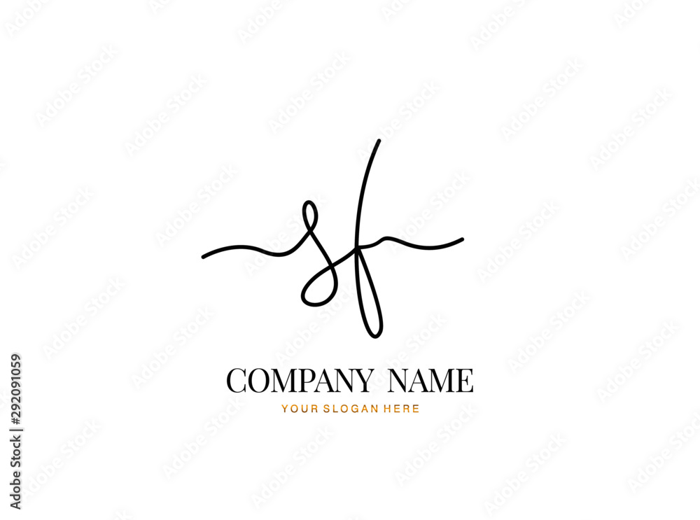 S F SF Initial handwriting logo design with circle. Beautyful design handwritten logo for fashion, team, wedding, luxury logo. S F SF Initial handwriting logo design with circle. Beautyful design handwritten logo for fashion, team, wedding, luxury logo.