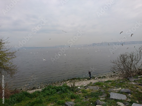 a view of lake Kucukcekmece in Istanbul photo