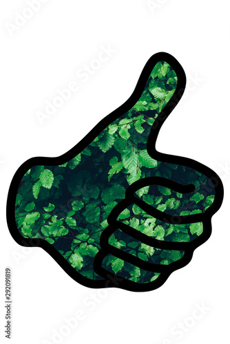 green thumbs up - green renewable sustainable economy
