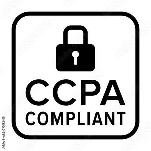 California consumer privacy act or CCPA badge label with lock line art vector icon for apps and websites