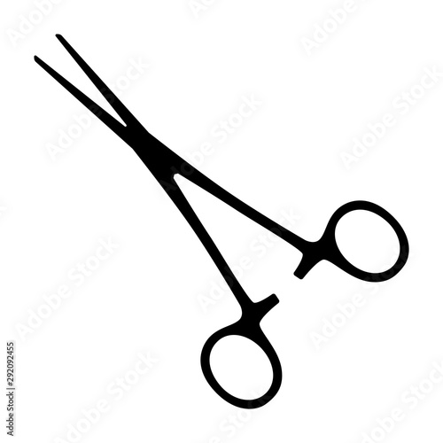 A pair of Kelly forceps for surgical use flat vector icon for medical apps and websites photo