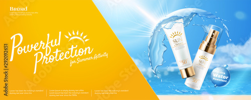 Sunscreen with protective shield