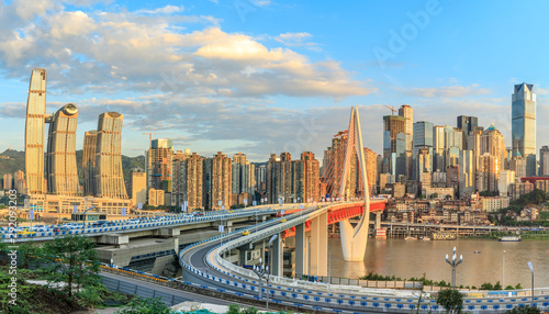 Chongqing skyline with modern urban skyscrapers,China.