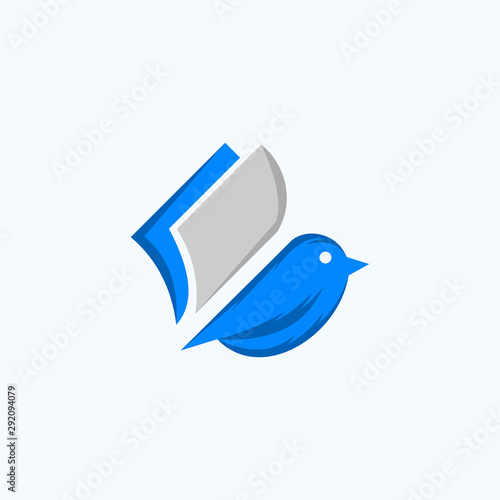 Book Bird Abstract Creative Modern Icon Logo Design Template Element Vector