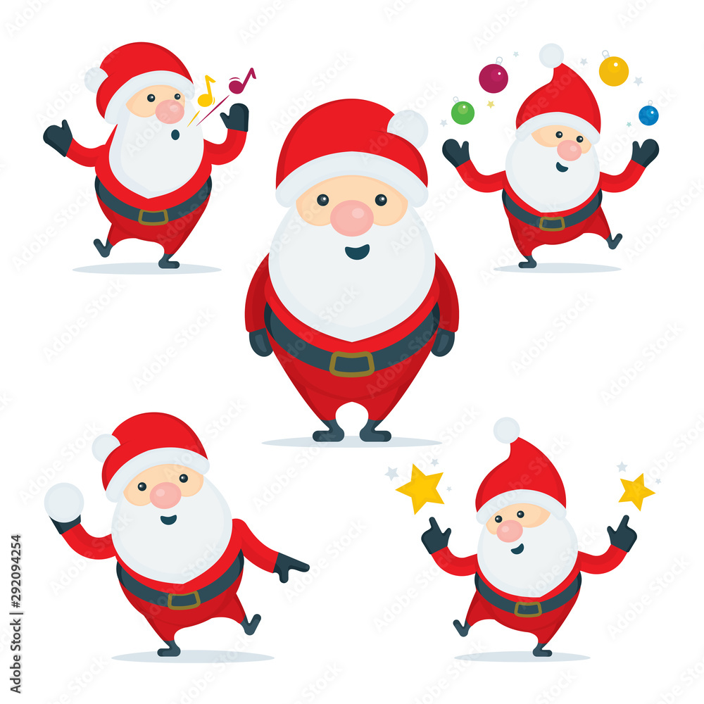 Santa Claus. Collection of Christmas Santa Clauses. Christmas Santa character vector illustrations. Part of set. Santa Claus. Collection of Christmas Santa Clauses. Christmas Santa character vector illustrations. Part of set.