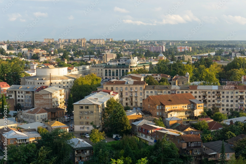 Kutaisi, Georgia. Panoramic aerial view of the city Georgian city of Kutaisi