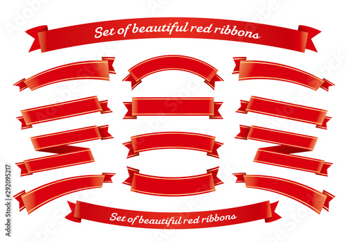 リボンの素材セット　見出し　タイトル	