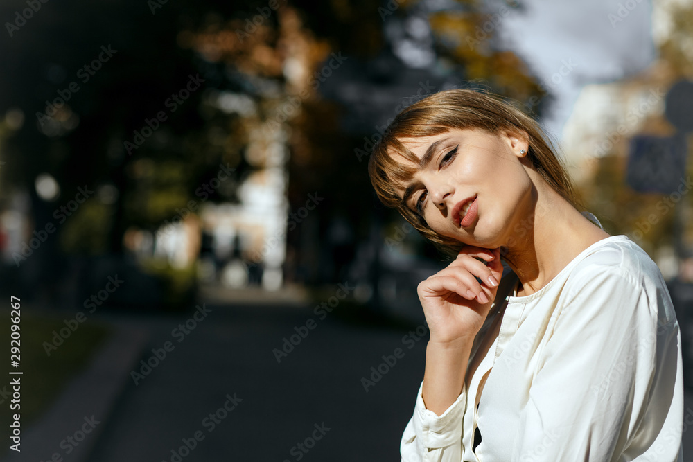 Adorable brunette girl wears stylish apparel Adorable brunette girl wears stylish apparel